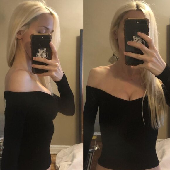 Aritizia Babaton Sculpt Knit Eloquence Long sleeve Off-the-shoulder rib-knit XXS - Picture 1 of 2